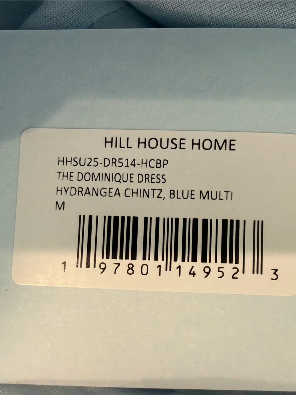 Hill House Home NWT The Dominique Linen Dress Hydrangea Chintz Blue Floral Sz M - Picture 7 of 10